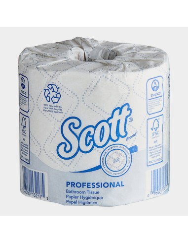 Scott® Professional 4" x 4" Individually-Wrapped 2-Ply 473 Sheet Toilet Paper Roll - 80/Case