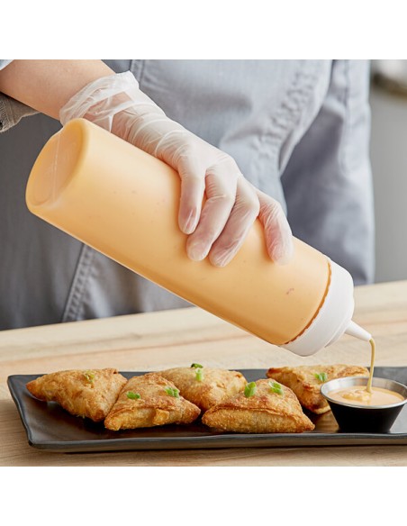 24 oz. Clear Wide Mouth Squeeze Bottle - 6/Pack