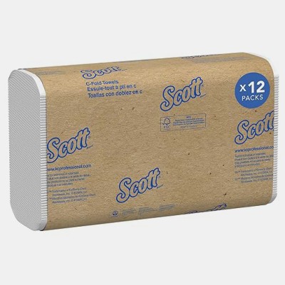 Scott Essential C-Fold Paper Towels, 1-Ply, White, 200...