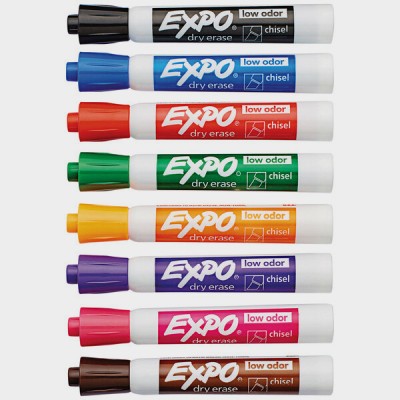 Expo 80078 Assorted 8-Color Low-Odor Chisel Tip Dry Erase...