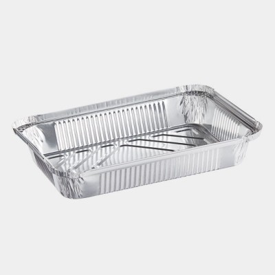 1 lb Oblong Shallow Foil Take-Out Container - 1000/Case