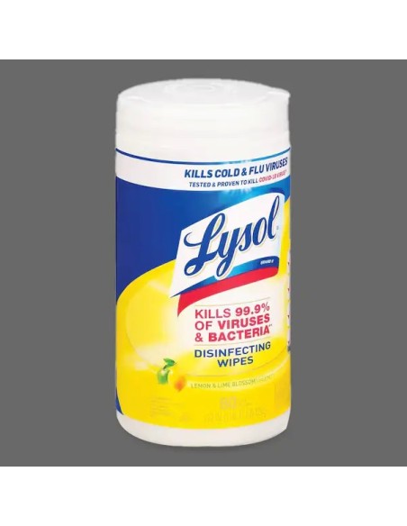 Lysol 80-Count Lemon and Lime Blossom Scent Disinfecting Wipes - 6/Case