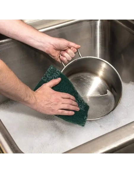 3M 86CC Scotch-Brite® 9" x 6" Heavy-Duty Green Scouring Pad / case of 60