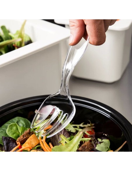 Fineline Platter Pleasers Clear Plastic 8 1/2" Serving Fork - 144/Case