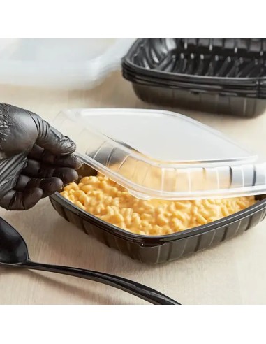 9" x 9" x 3" Microwavable 1-Compartment Black /...