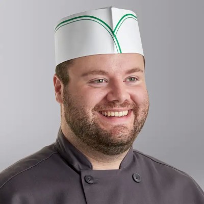 Green Adjustable Stripe Disposable Overseas Cap-1000/Case...