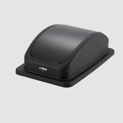 Winco PTCL-23K Black Trash Can Dome Swing Lid