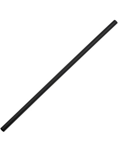 7 3/4" Jumbo Black Unwrapped Straw - 5,000/Case