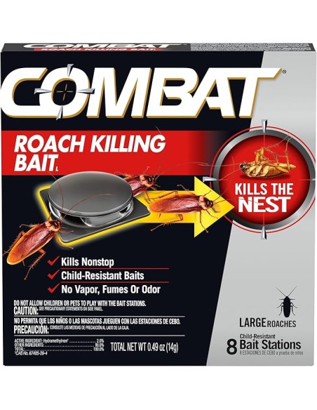 Combat Roach Killing Bait, Large Roaches, Kills The Nest, Child-Resistant, 8 Count