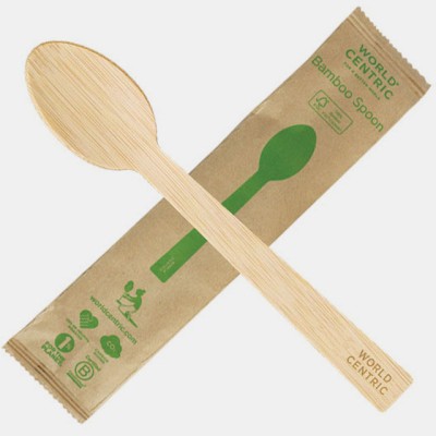 6.7”  Bamboo Spoons Individually Wrapped | 750/Case
