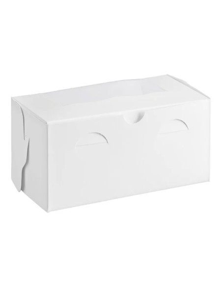 Baker's Lane 8" x 4" x 4" White Window Cupcake / Bakery Box - 100/Bundle