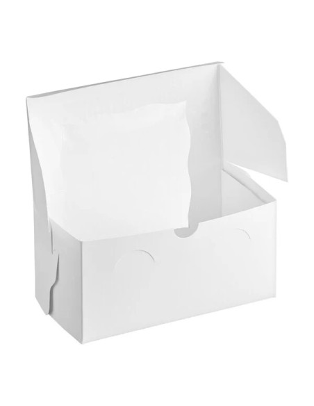 Baker's Lane 8" x 4" x 4" White Window Cupcake / Bakery Box - 100/Bundle