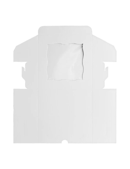 Baker's Lane 8" x 4" x 4" White Window Cupcake / Bakery Box - 100/Bundle