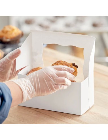 Baker's Lane 8" x 4" x 4" White Window Cupcake...