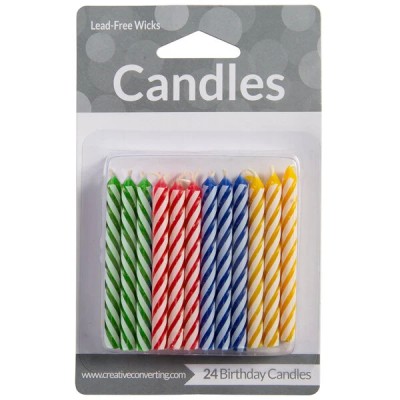 Creative Converting Assorted Primary Color Spiral Candles... 2