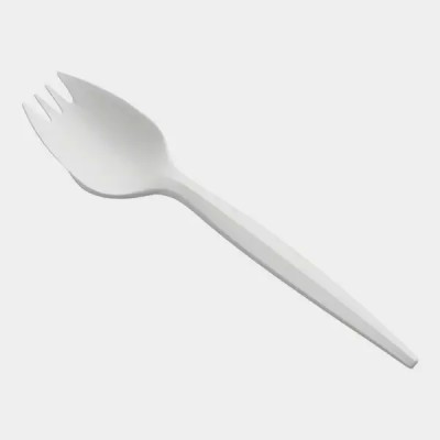 Medium Weight White Polypropylene Plastic Spork - 1000/Case