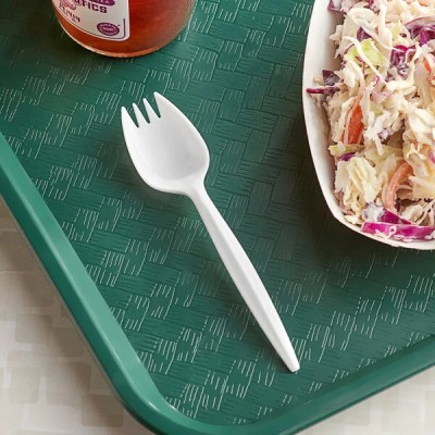 Medium Weight White Polypropylene Plastic Spork - 1000/Case 2