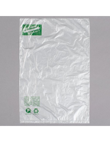 12" x 20" Plastic Side Print Produce Bag on a Roll - 4/Case