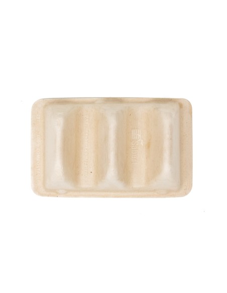 Sabert Pulp Fiber Compostable Taco or Hot Dog Divided Insert for Food Containers - 300/Case