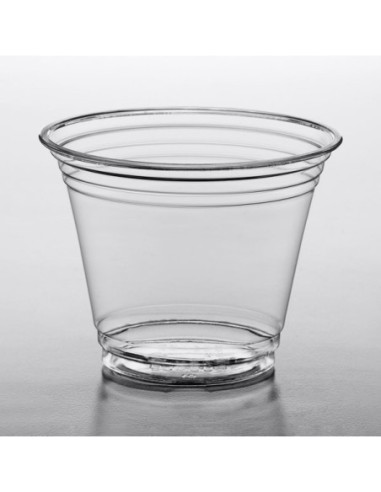 9 oz. Clear PET Plastic Squat Cold Cup - 1000/Case