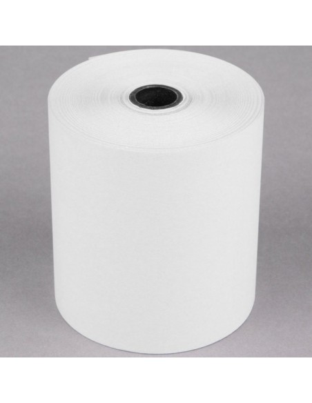 Point Plus 3" x 90' Carbonless 2-Ply Cash Register POS Paper Roll Tape - 50/Case
