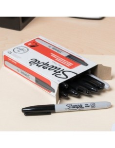 Sharpie Black Fine Point Permanent Marker - 36/Box