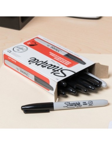 Sharpie 30001 Black Fine Point Permanent Marker - 36/Box