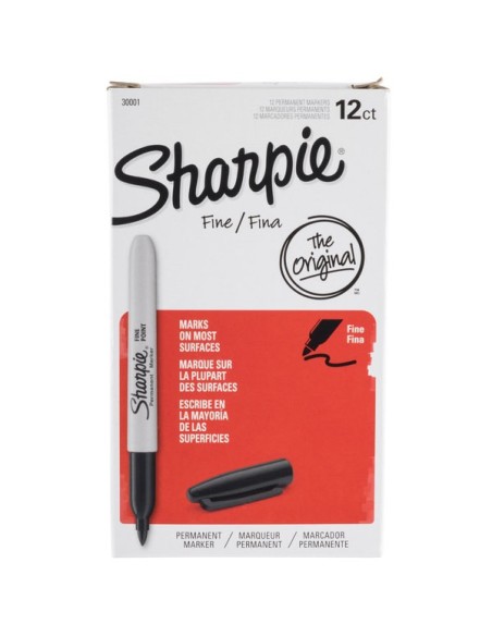 Sharpie Black Fine Point Permanent Marker - 36/Box