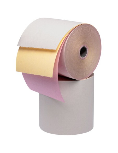 3" x 67' Carbonless 3-Ply Cash Register POS Paper Roll Tape - 50/Case