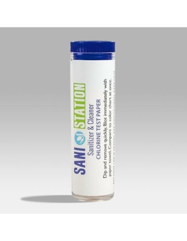 SANISTRIPS Sani Station Chlorine Sanitizer Test Strips 10-200ppm - 100 Count Vial