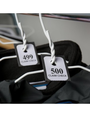 Winco Coat Checks, White, 500 Per Box, Medium