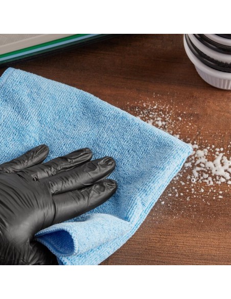 Lavex Janitorial 16" x 16" Blue Microfiber General Purpose Cloth - 12/Pack