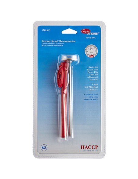Cooper-Atkins 1246-01C-1 5" Pocket Probe Dial Thermometer, -40 to 80 Degrees Celsius