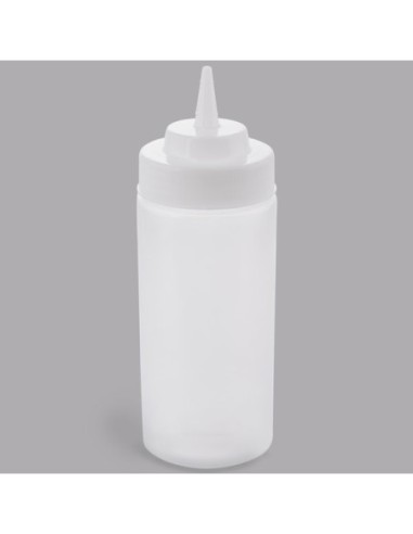 16 oz. Clear Widemouth and Standard Cone Tip Squeeze Bottle with 63 mm Opening - 12/Pack