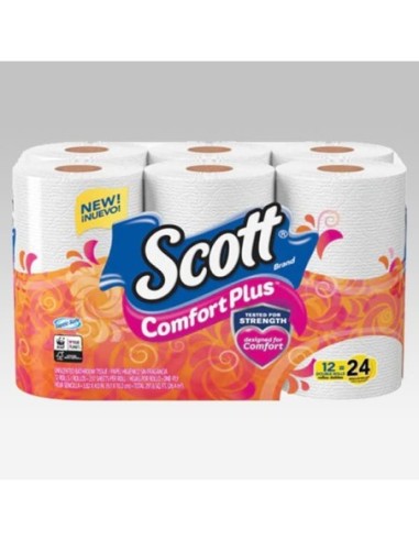 SCOTT Comfort Plus Standard Toilet Paper, 1 Ply, 231 Sheets, 48 PK