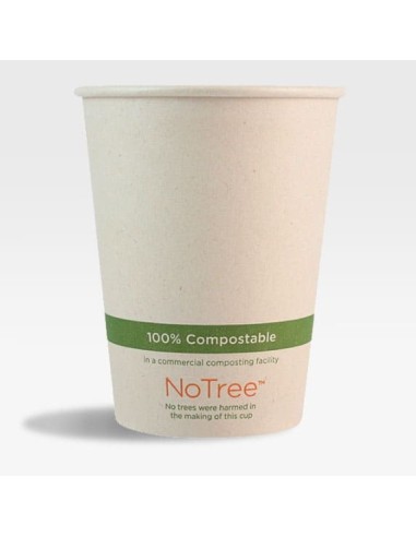 12 oz Compostable Hot Cup - 100% Sugarcane - 1000 Count