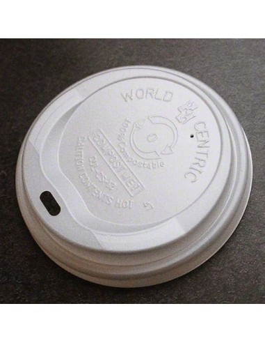 CPLA Lid - Compostable Corn Plastic Fits 10-20 oz Hot Cup - 1000 count