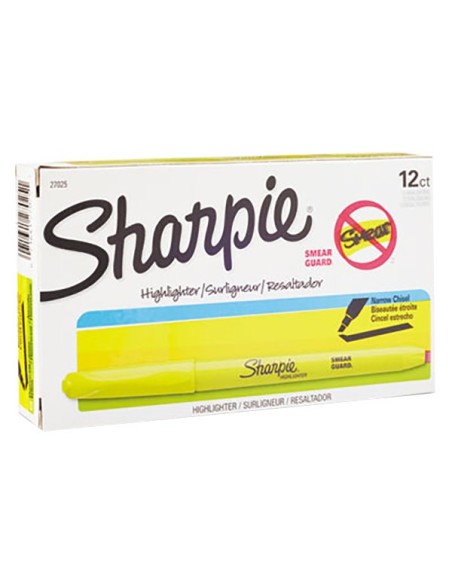 Sharpie 27025 Accent Fluorescent Yellow Chisel Tip Pocket Style