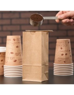 1/2 lb. Brown Kraft Paper Coffee Bag with Reclosable Tin... 2