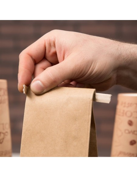 1/2 lb. Brown Kraft Paper Coffee Bag with Reclosable Tin Tie - 1000/Case