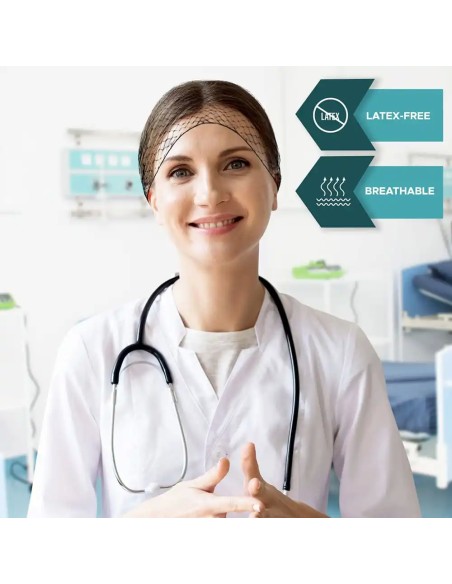 Hair Nets 144 PCS, Individually Wrapped, Safe Guard Lightweight Nylon Hairnets, Latex-Free | Dark Brown (22″)