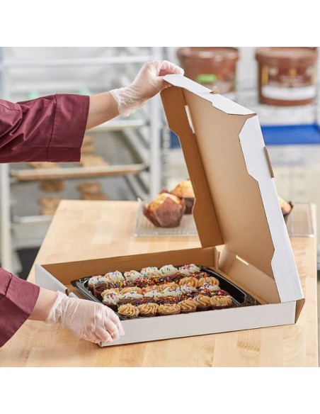 16" x 16" x 2" Customizable White Corrugated Plain Pizza Box - 50/Case