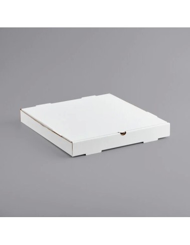 16" x 16" x 2" Customizable White Corrugated Plain Pizza Box - 50/Case