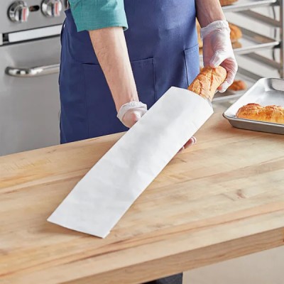 4 1/2″ x 2 1/2″ x 24″ Plain unwaxed Baguette Paper Bread...