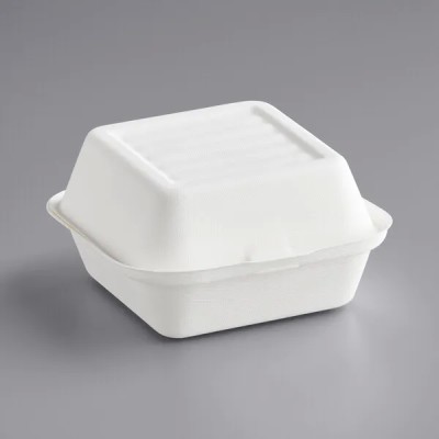 Compostable Sugarcane Take-Out Container 6″ x 6″ x 3″...