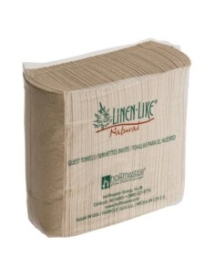 Hoffmaster 12" x 17" Linen-Like Natural Kraft Guest Towel... 2