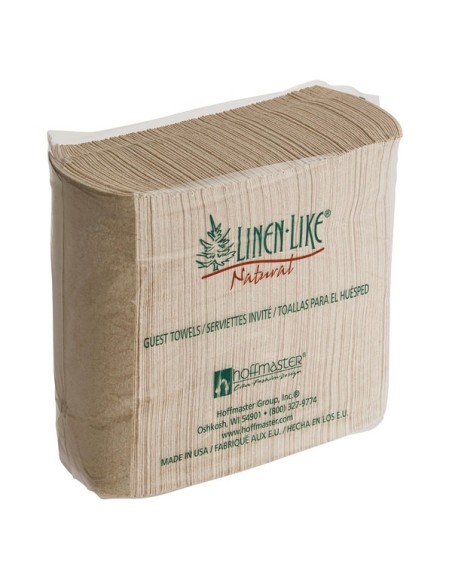Hoffmaster 12" x 17" Linen-Like Natural Kraft Guest Towel 500/Case