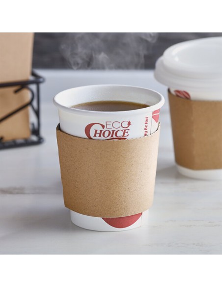 10 - 20 oz. Kraft Coffee Cup Sleeves 1000/Case