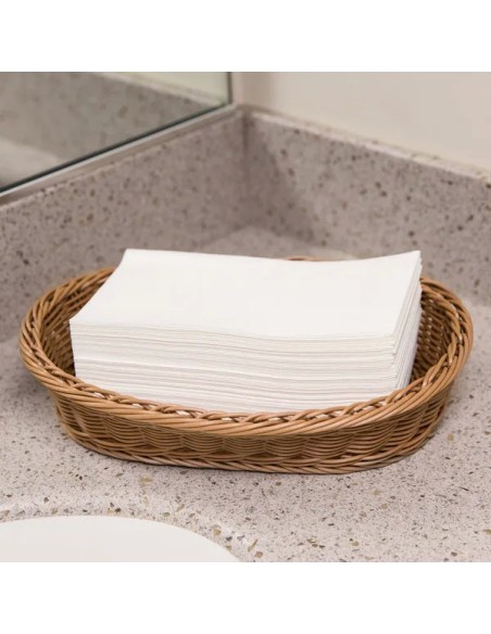 Linen-Feel White 1/6 Fold Guest Towel Napkin– 500/Case
