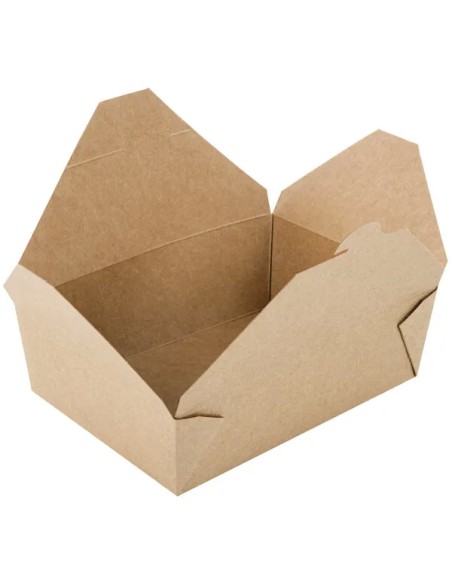 Kraft No 3 Microwavable Folded Paper Take-Out Container 7 3/4″ x 5 1/2″ x 2 1/2″ – 200/Case